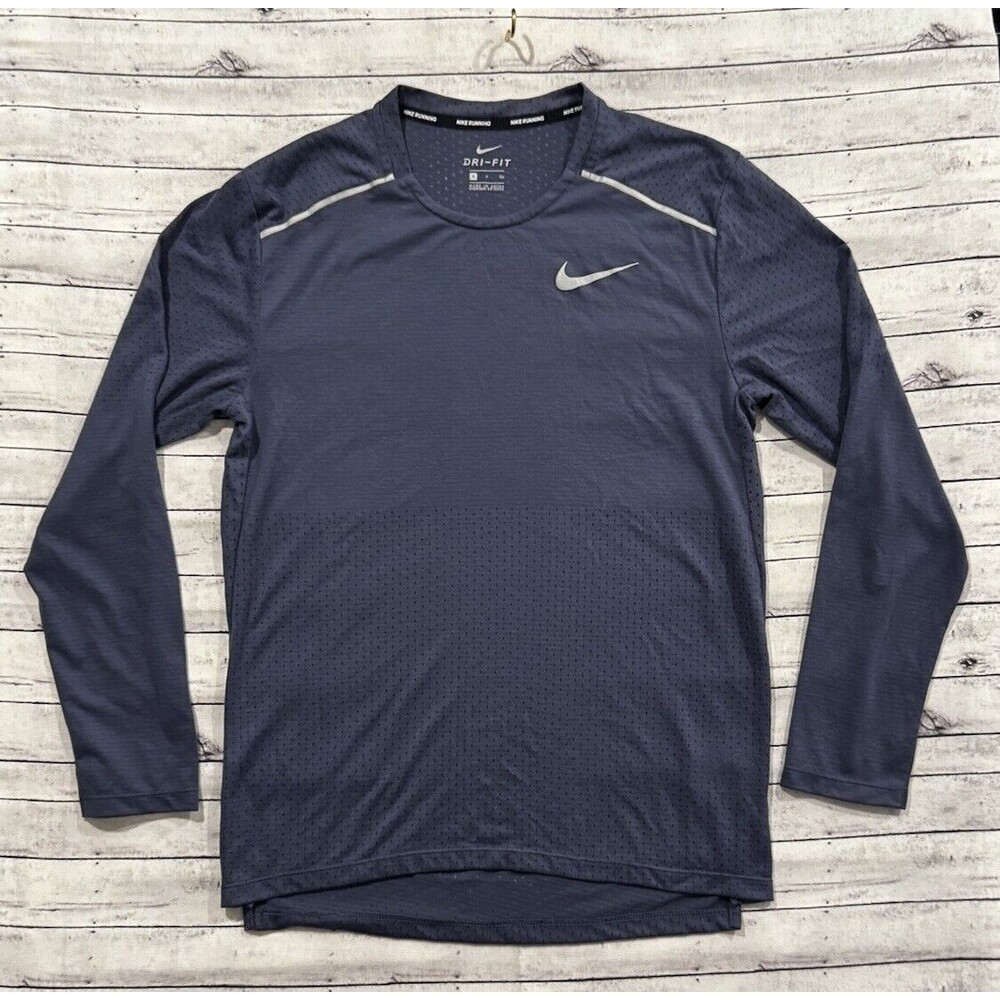 Nike Rise 365 Running Shirt Sz S Blue Reflective Long Sleeve Stretch AQ9923-557 - Picture 3 of 16